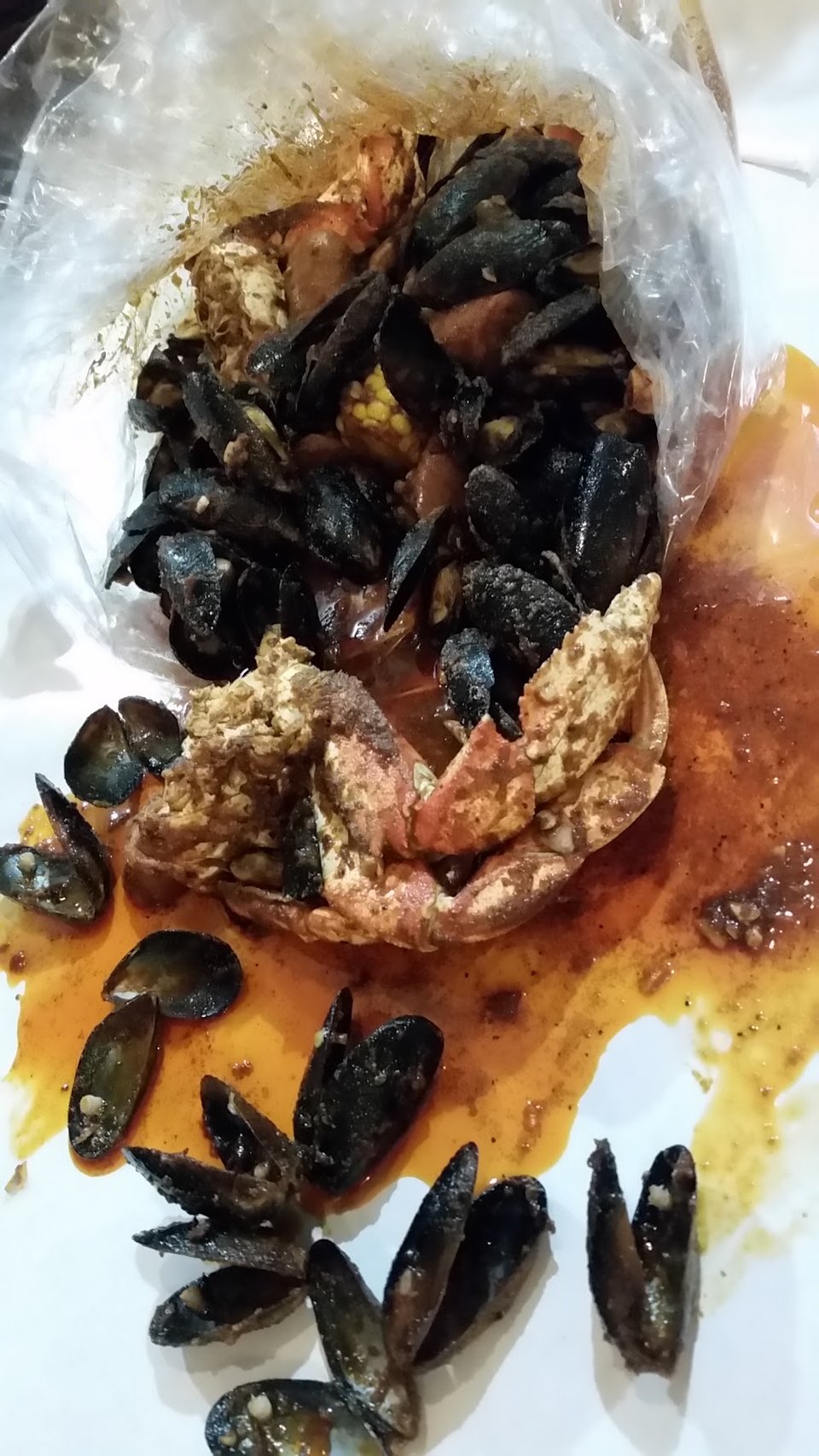 Menu page listing Cajun seafood sides