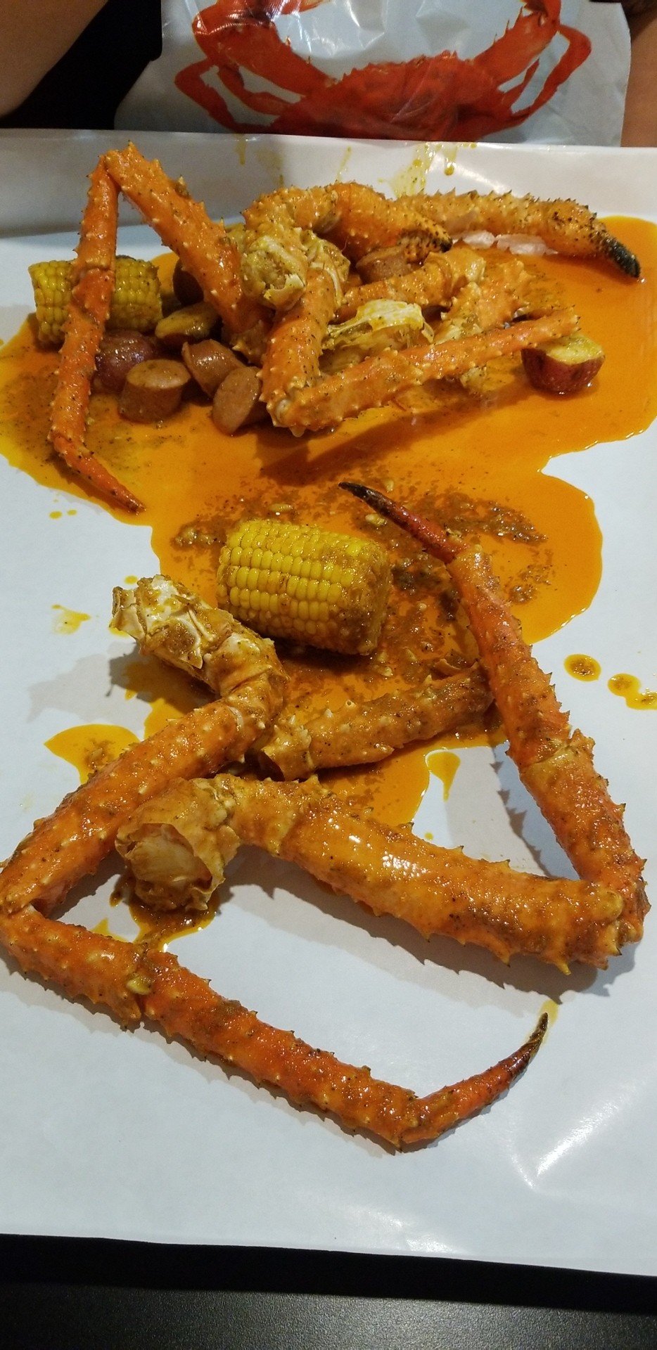 Menu page listing Cajun seafood sides