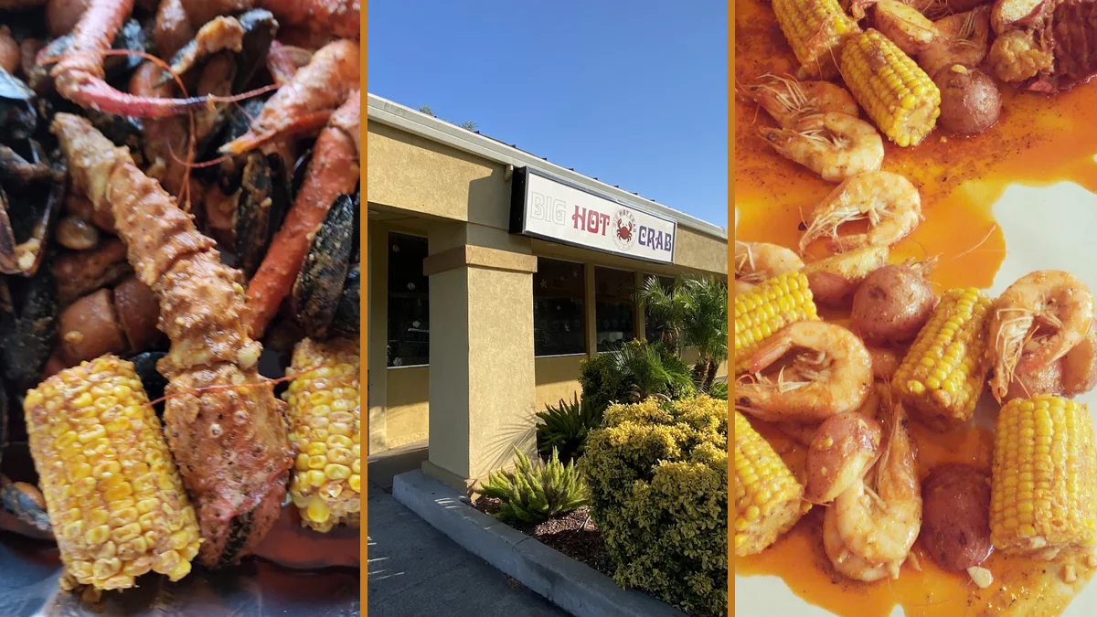 Hands-on crab feast with corn and potatoes