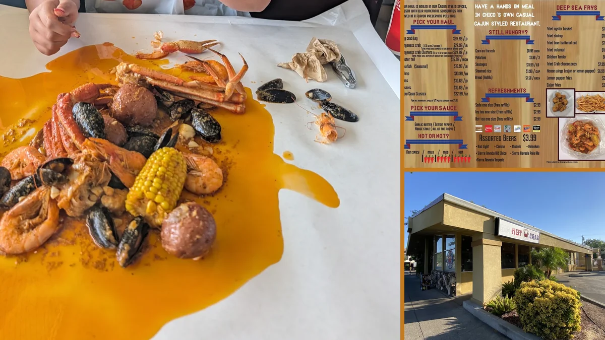 Cajun seafood boil spread on a table